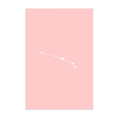 Aries Zodiac Constellation Soft Pink Digital Minimal Art Print/Poster ...
