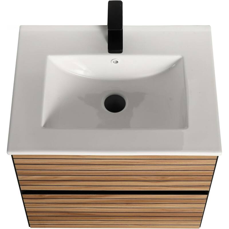 Blossom Annecy 24-Inch Floating Bathroom Vanity with Ceramic Sink