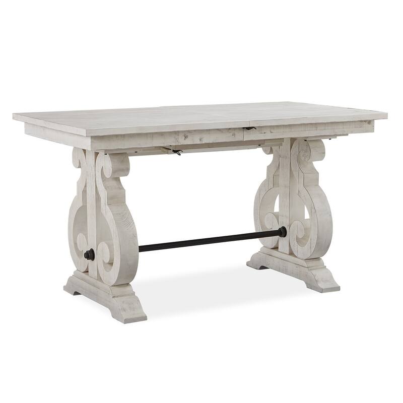 Magnussen Home Bronwyn Alabaster And Toasted Nutmeg Extendable Rectangular Counter Height Dining Table - 36''W x 66''D x 36''H - 36''W x 66''D x 36''H