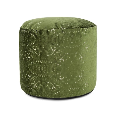 Allan Andrews Round Tall Pouf Pasini Emerald