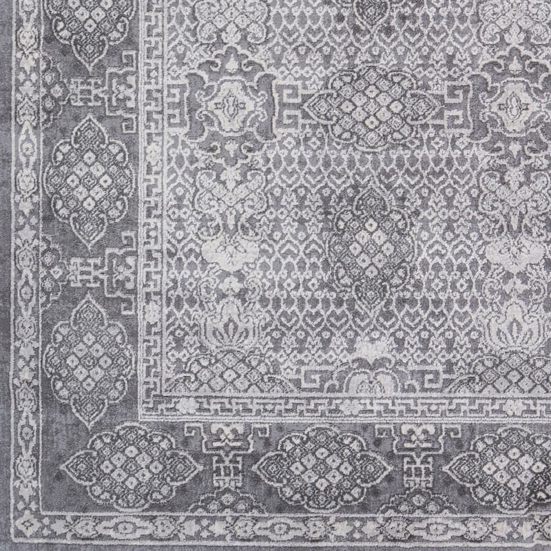 Valerie Distressed Tibetan Grey Area Rug - 2' 7" x 7' 6"