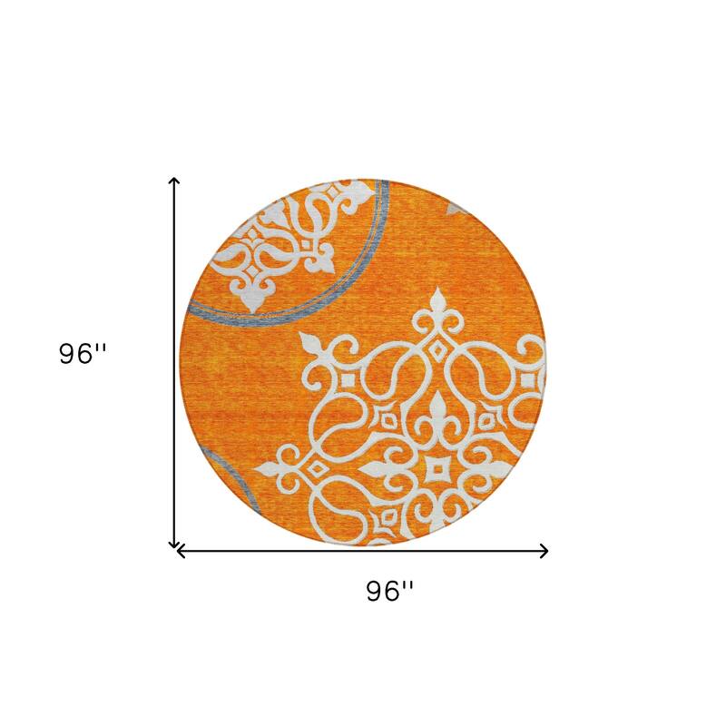 HomeRoots Floral Medallion Transitional Rectangle Outdoor Rug