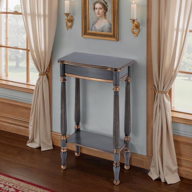 Whitney 17.5 in. W Rectangular Wood Console Table with Lower Open Shelf
