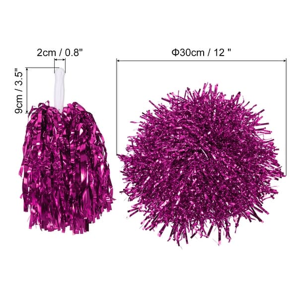 12 PCS Cheerleading Pom Poms – 13.8 Inch, Mixed Pink, With Finger Rings For Cheer, Dance, Sports Events
