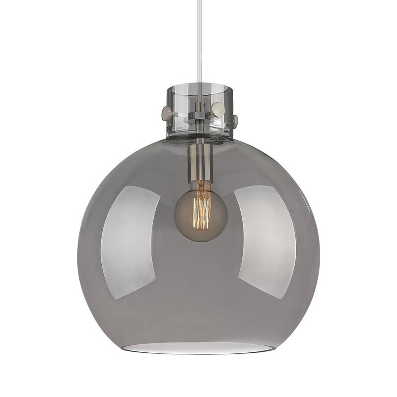 Innovations Lighting 410-1PL-15-14 Newton Sphere Pendant Newton Sphere - Satin Nickel / Plated Smoke