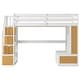 preview thumbnail 9 of 25, Full Size Loft Bed with Guardrail, Desk and Shelves, Multifunctional Storage Bed Frame with Staircase and Built-in Drawers