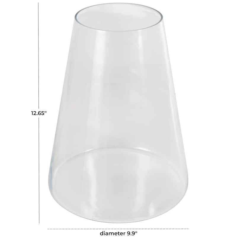 Glass Cone Shaped Vase - Clear - Roche River Decor