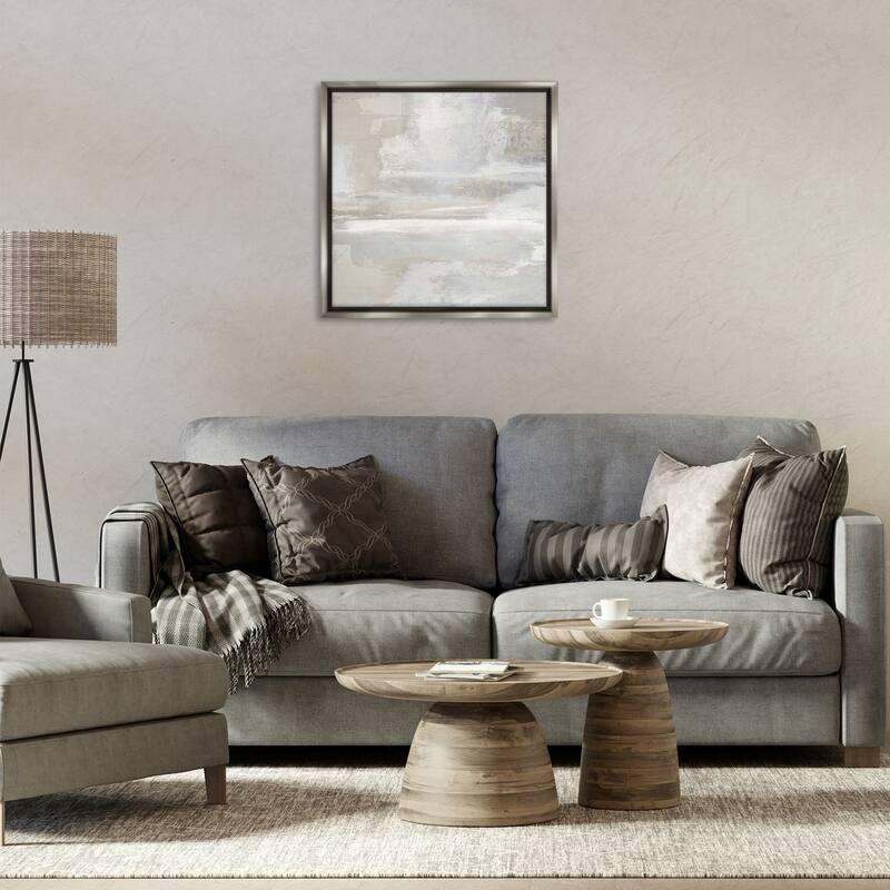 Stupell Contemporary Neutrals Abstract Framed Floater Canvas Wall Art Design By Rachel Springer