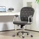 preview thumbnail 17 of 16, Teddy Fleece Home Office Chair, Upholstered Vanity Chair with Armrests, Swivel Rolling Chair with Back and Wheels