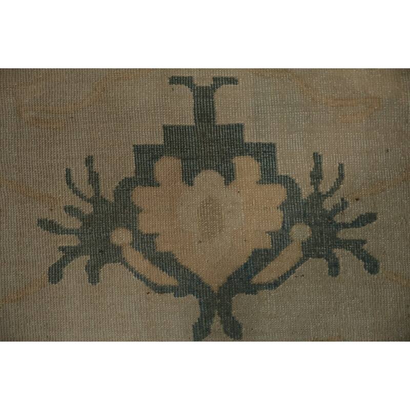 Hand Knotted Oriental 100% Wool Carpet Traditional Floral Beige & Ivories Ziegler Area Rug - 9' 6'' X 7' 10''