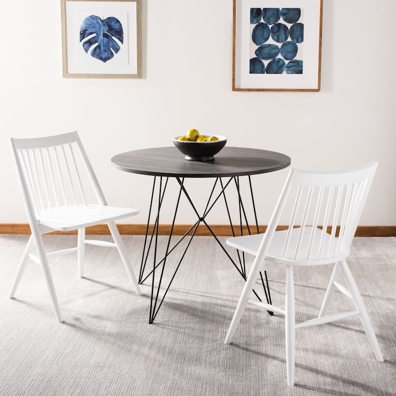 SAFAVIEH Dining 19-inch Wren White Spindle Dining Chair (Set of 2) - 21"W x 22"D x 34"H