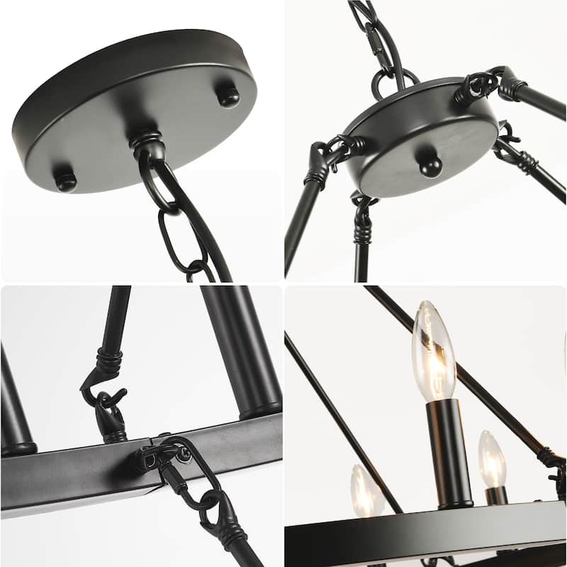 36 - Light Candle Dimmable Two Tiers Wagon Wheel Chandelier