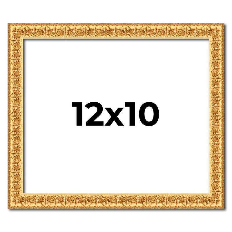 12x10 Frame Gold Real Wood Picture Frame Width 1 inches | Interior