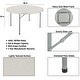 preview thumbnail 5 of 4, Hampden Furnishings Baldwin Collection 48" Round Folding Table with 4 Gwnyeth Grey Plastic Folding Chairs