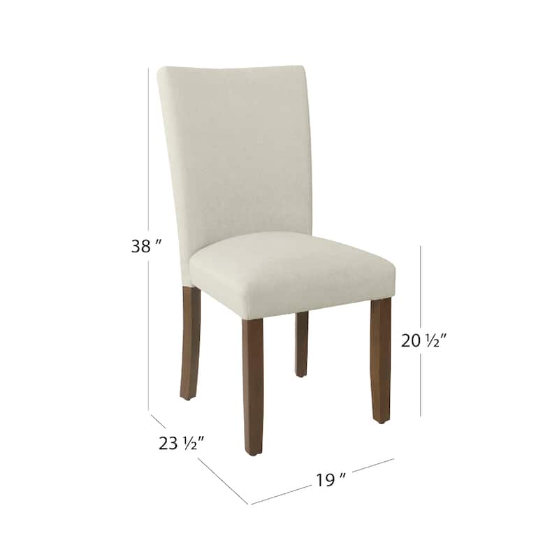 Jax Parsons Dining Chair Set of 2, Walnut Legs, Gray Woven Polyester