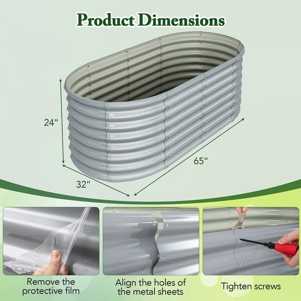 Gymax Raised Garden Bed Kit Planter Raised Garden Boxes Outdoor 65'' x