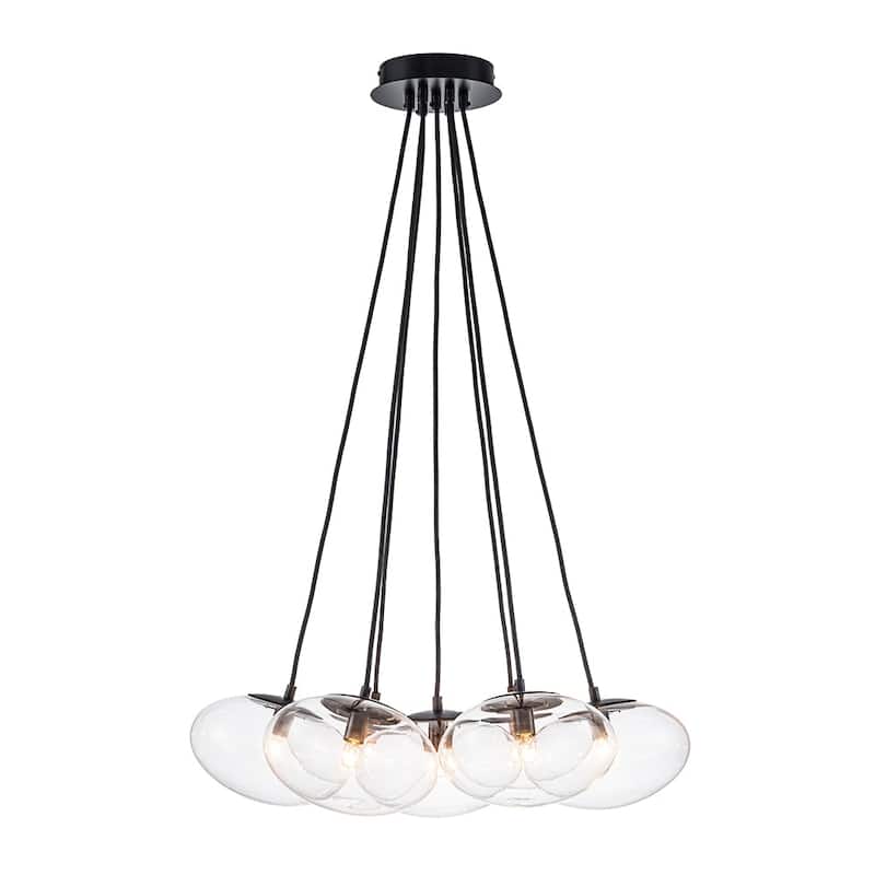 Minimalist 7-Light Glass Globe Bubble Cluster Pendant Chandelier