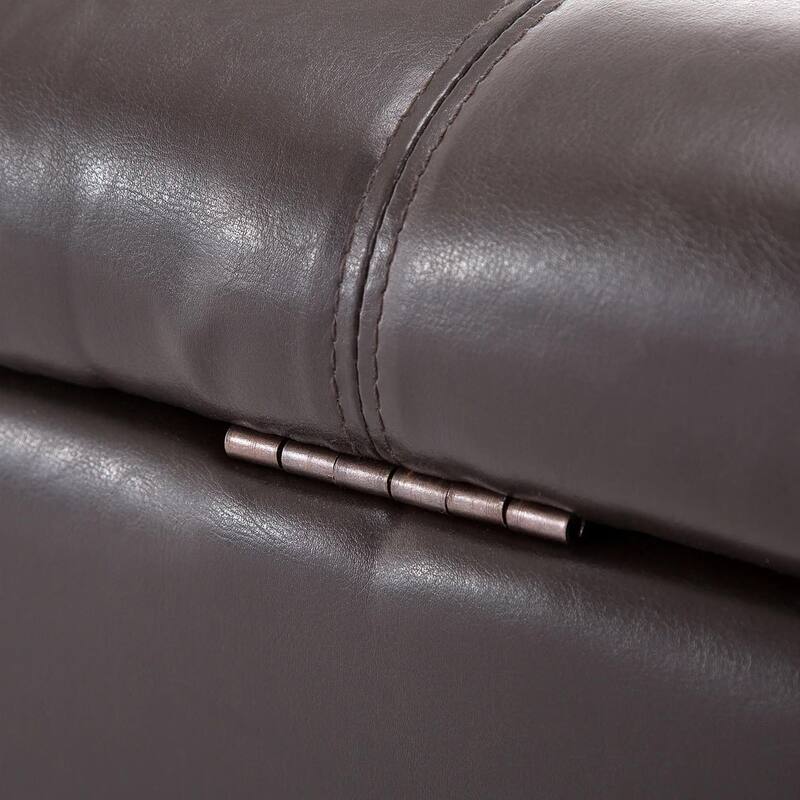 51" Ottoman Storage Bench, Faux Leather Storage Chest with Lift Top
