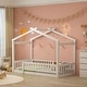 preview thumbnail 63 of 68, Wood Bed House Bed Frame with Fence