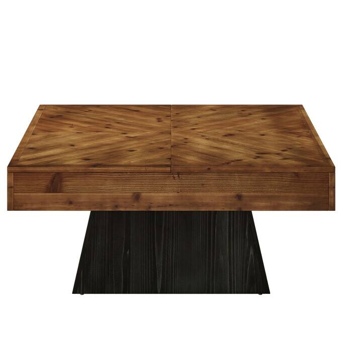39.37'' Solid Wood Coffee Table, Square living Room Center Table