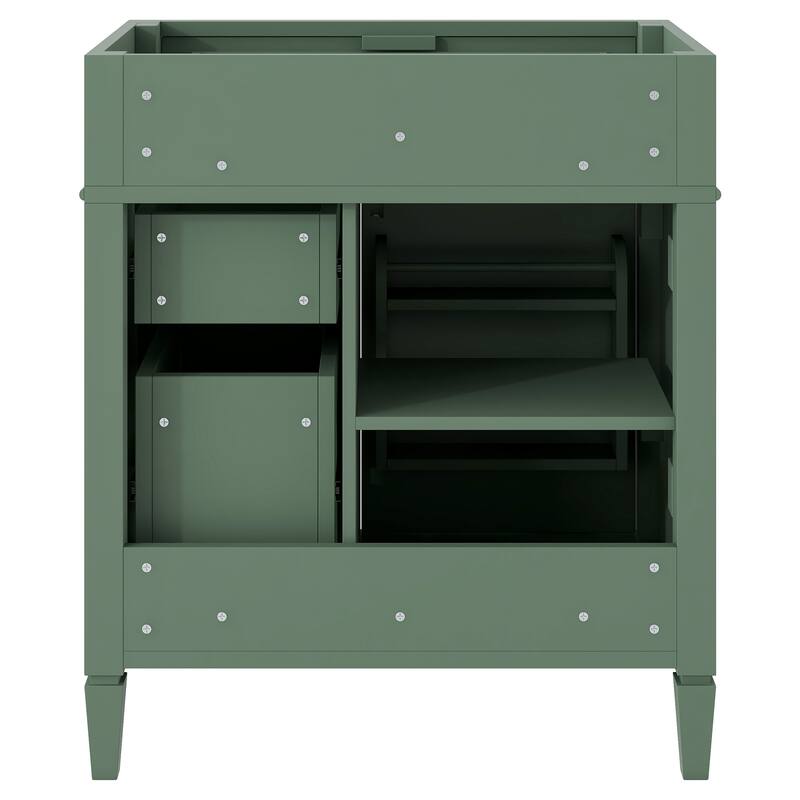 (Base Only)Modern Bathroom Storage Vanity Base with 2 Drawers and a Tip-out Drawer
