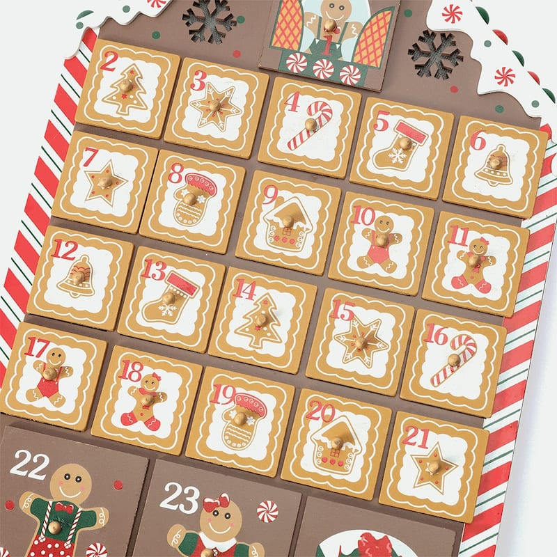 Gingerbread House Countdown Calendar - 24 Days of Christmas Surprises - Brown