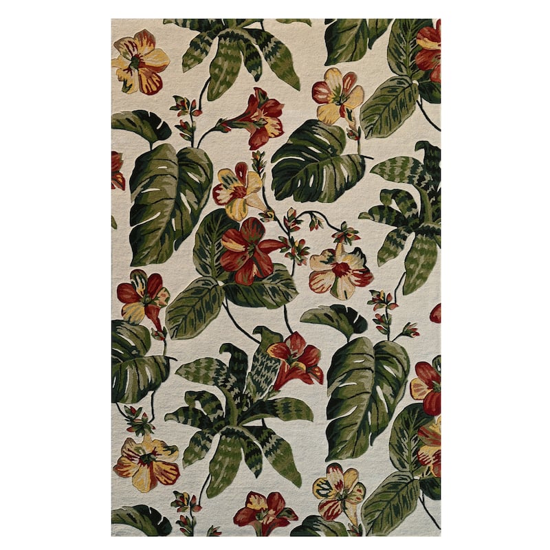 Domani Saunt Hand Tufted Wool Modern Tropics Area Rug - 5' x 8'