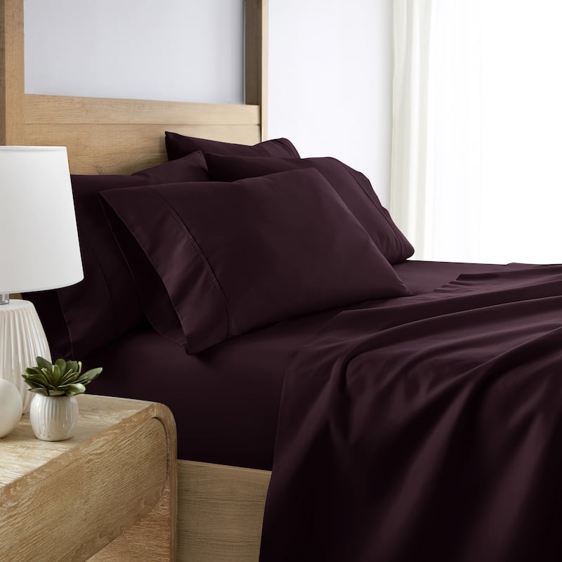 Becky Cameron Double Brushed Deep Pocket 6 Piece Sheet Set - Twin Extra Long - Purple