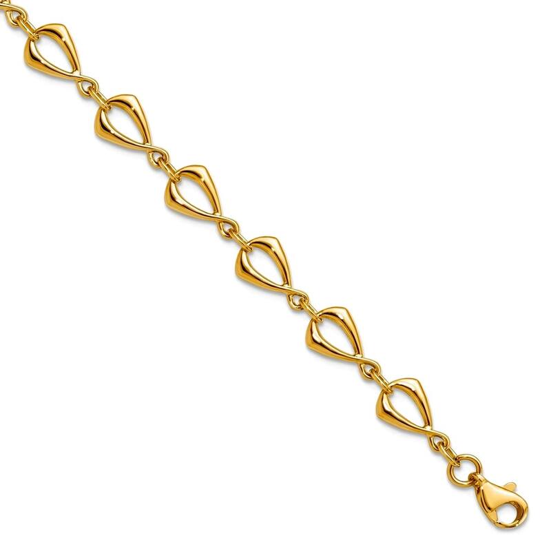 Curata 10k Yellow Gold 7.25" 8mm Open Geometric Links Bracelet