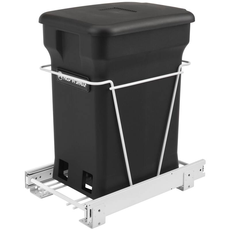Rev-A-Shelf RV Series Bottom Mount Single Bin Trash Can - 24 Quart - Black