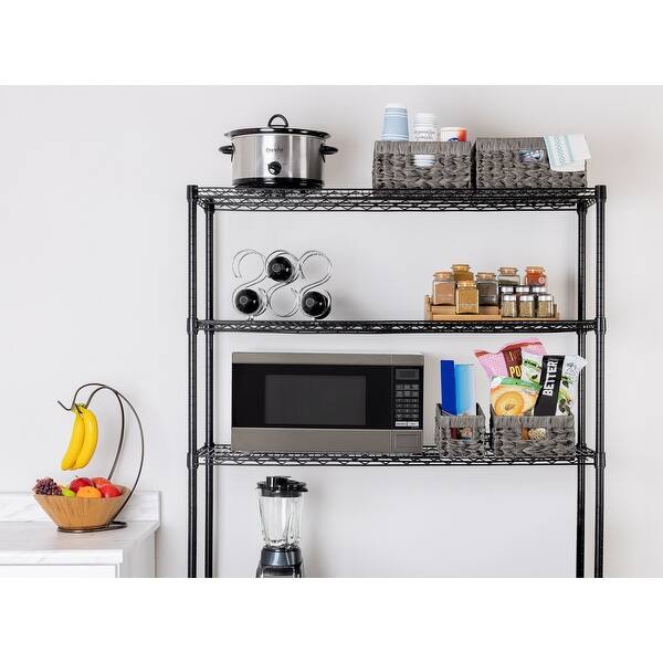 Seville Classics Handwoven Faux Wicker Storage Baskets Organizer Set, 4