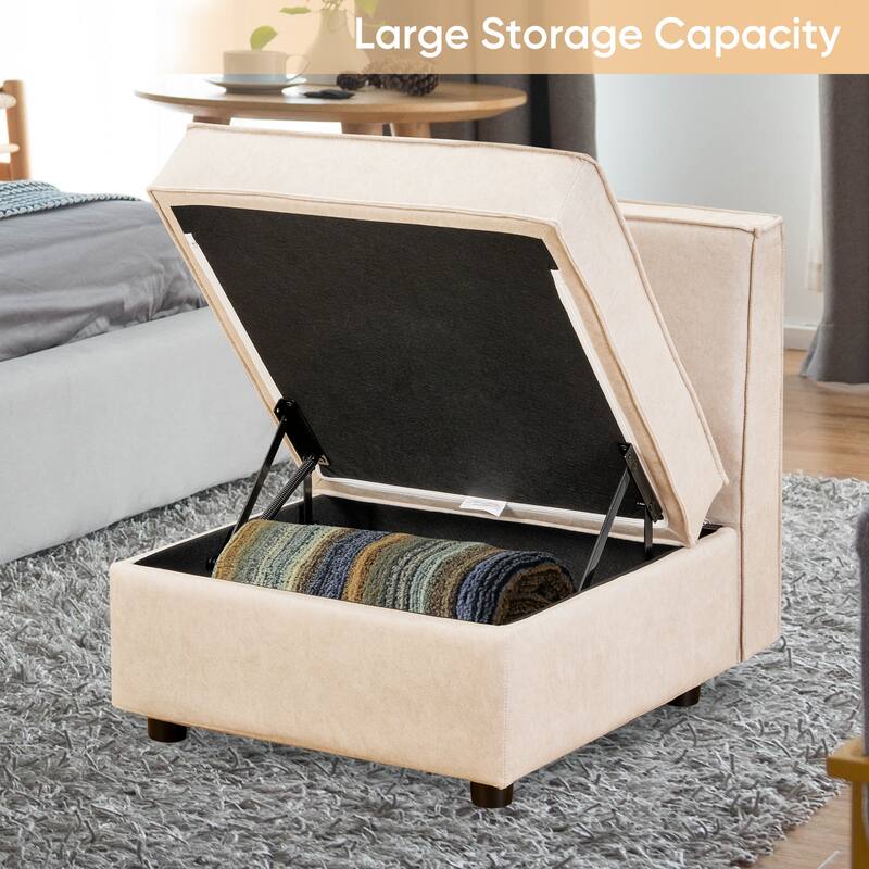 Ainfox Modular Sofa Beige Sectional Storage Sofa Couch with Free Splicing