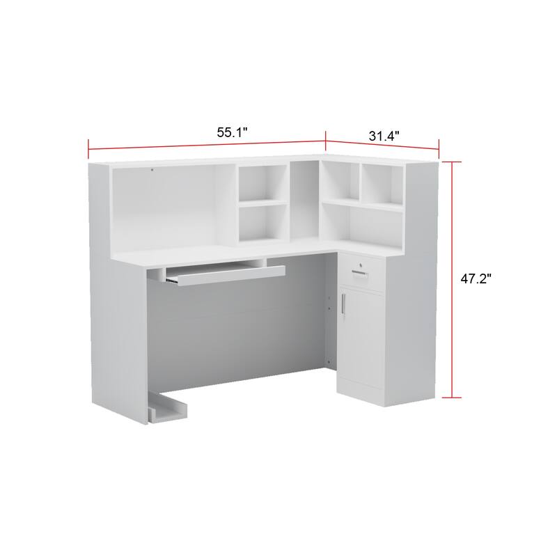 Working Reception Desk L Shaped Front Counter Reception Table Counter