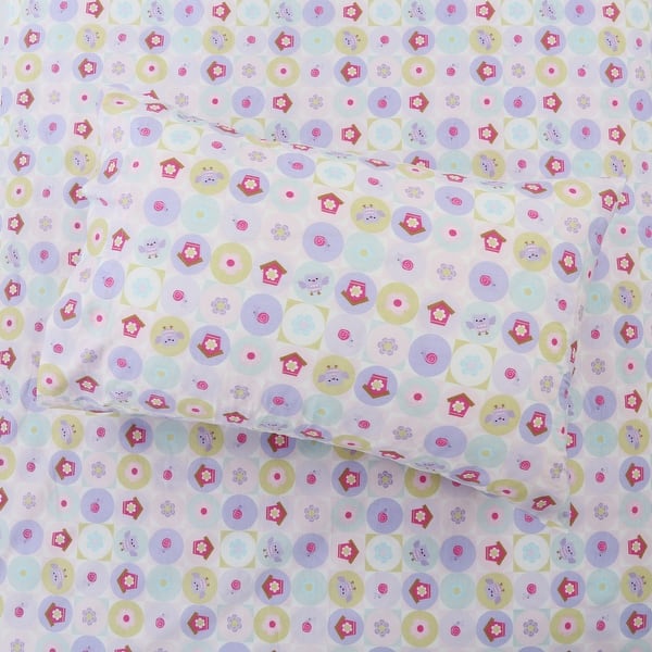slide 2 of 117, 3-Piece Cotton Toddler Sheet Set for Kids Boys & Girls (Animals, Fish, Sports, Floral) Floral Owl