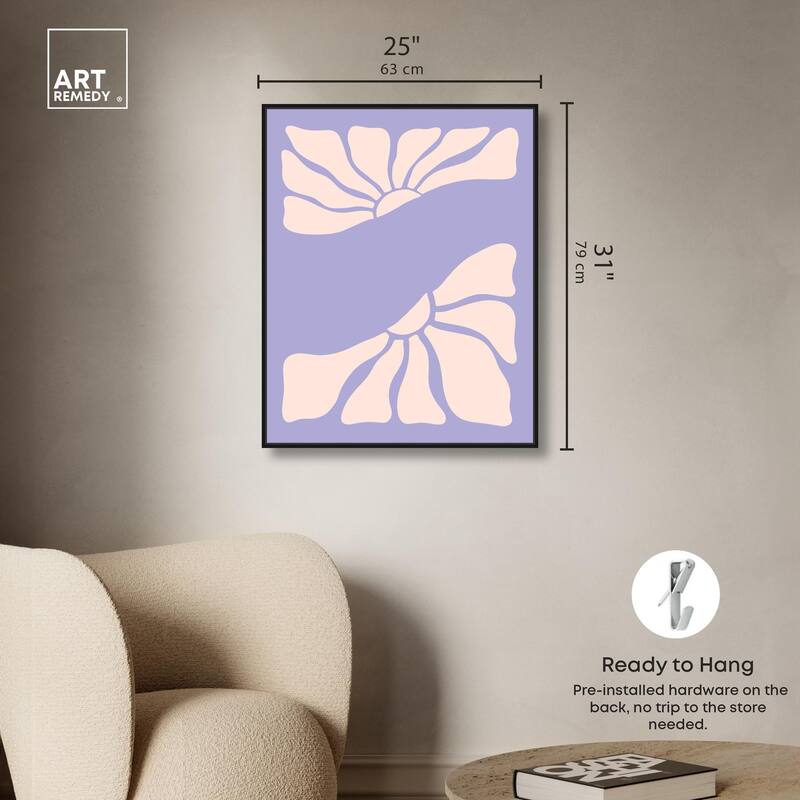 Split in two Flower Canvas by Art Remedy