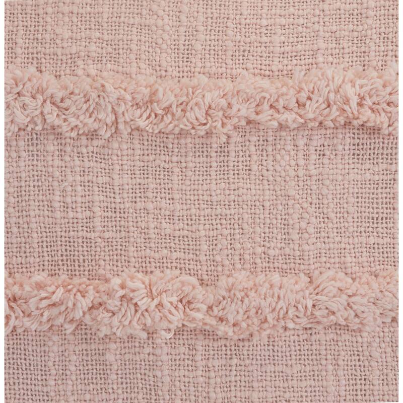 20" Blush Pink Solid Over Tufted Square Throw Pillow