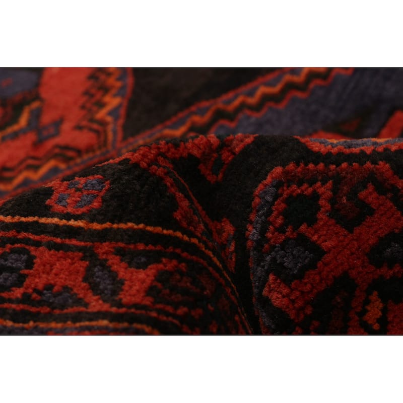 ECARPETGALLERY Hand-knotted Andelz Black, Red Wool Rug - 4'6 x 7'3