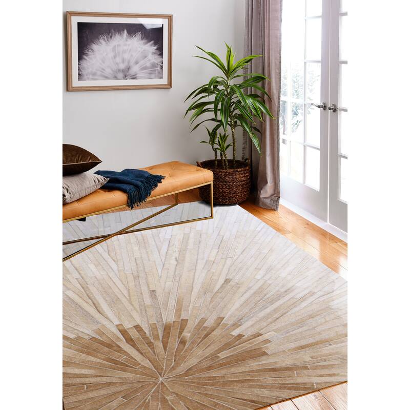 Bashian Mason Camel Contemporary Area Rug