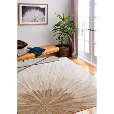 Bashian Mason Camel Contemporary Area Rug