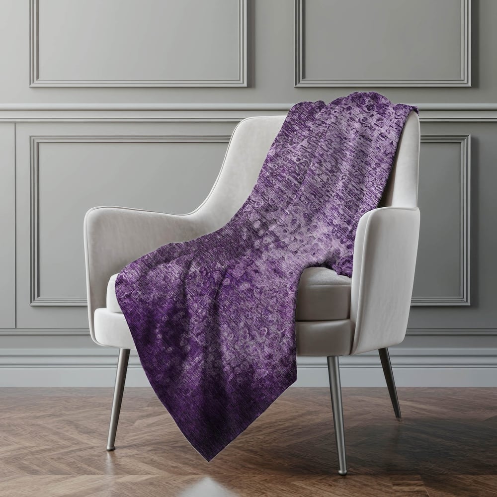 Premium Machine Washable Abstract Solid Sherpa Throw Blanket