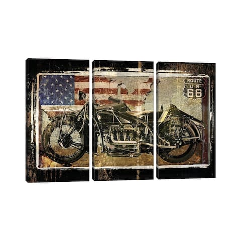 iCanvas "Vintage Motorcycle" by Sophie 6 3-Piece Canvas Wall Art Set