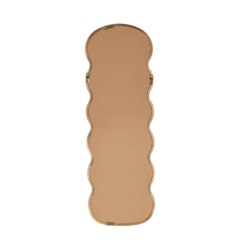 Wood Abstract Handmade Wavy Wall Mirror - Brown - Roche River Decor