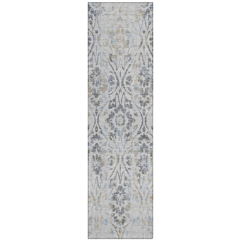 Machine Washable Indoor/ Outdoor Chantille Distressed Traditional Rug