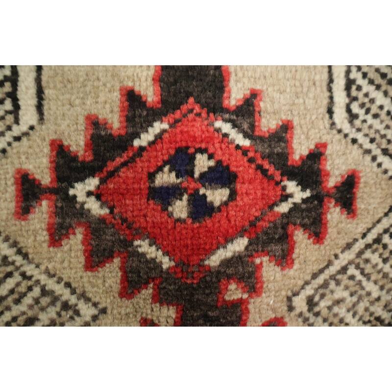 Hand Knotted Oriental 100% Wool Carpet Traditional Tribal Red Ardebil Runner Rug - 10' 6'' X 3' 8''
