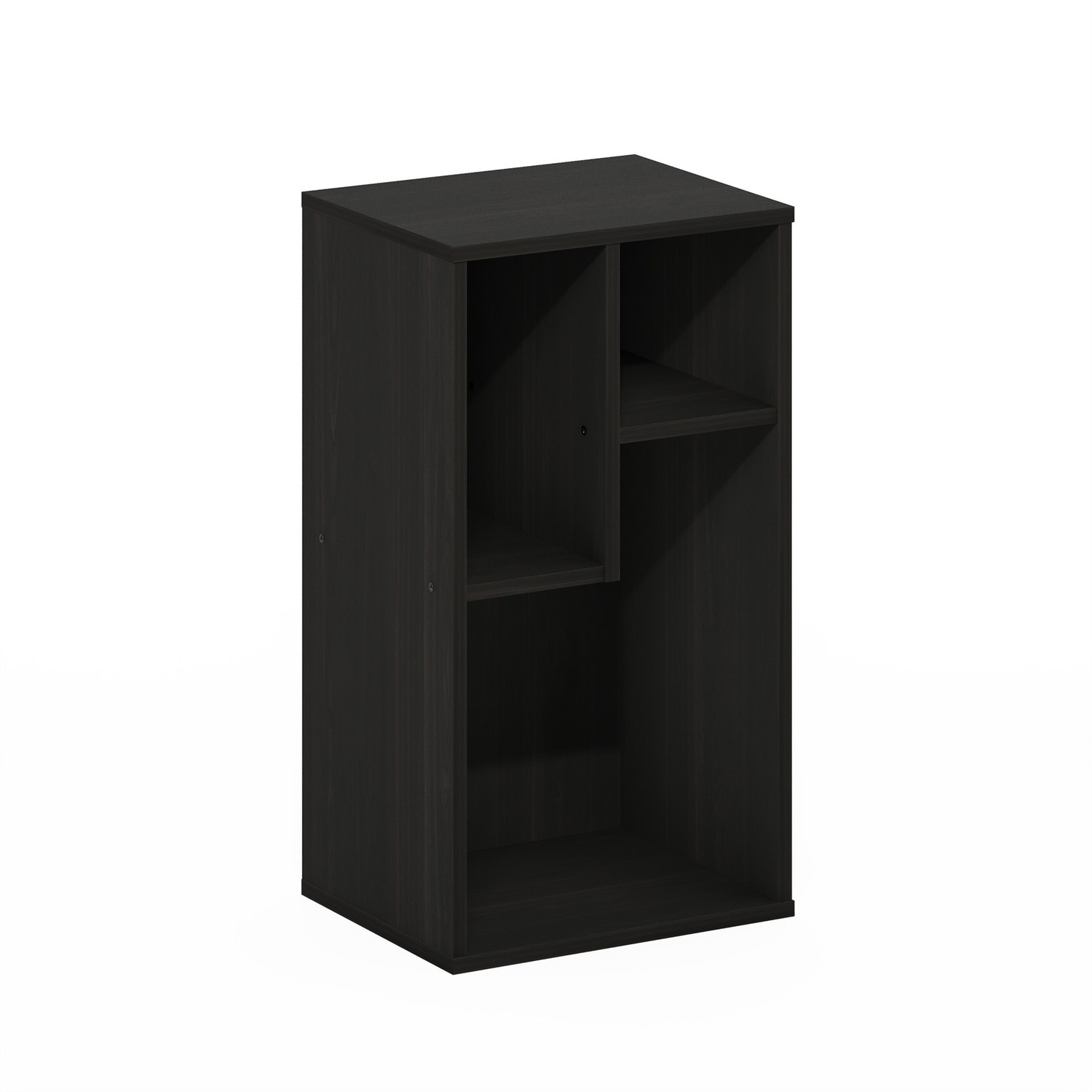 21.26 in. Tall Espresso Wood 3-Shelf Bookcase