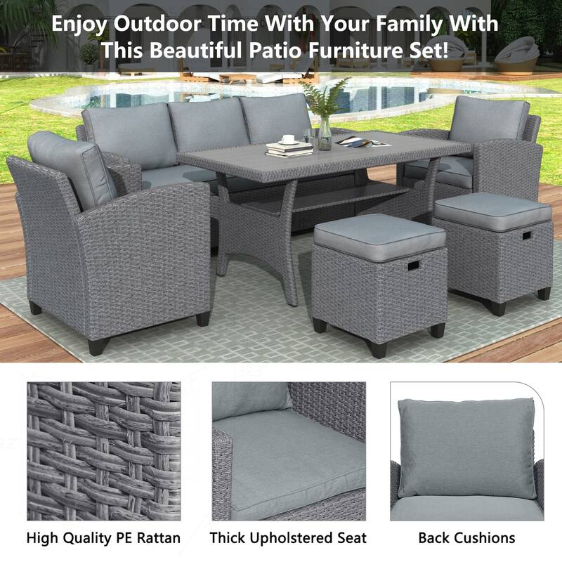 Outdoor Rattan Wicker Patio Set for Relaxing and Entertaining