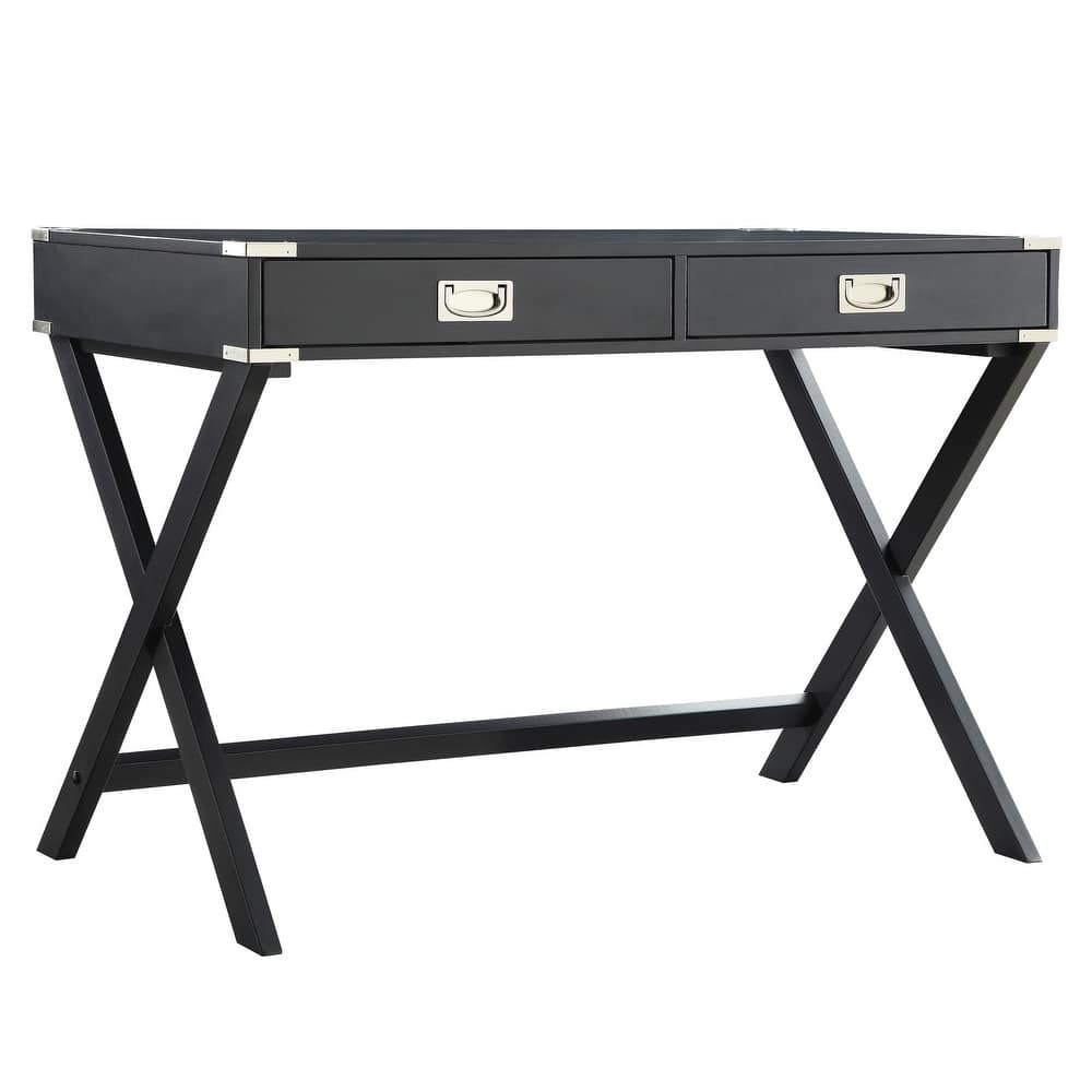 Kenton X Base Wood Accent Campaign Writing Desk iNSPIRE Q Modern