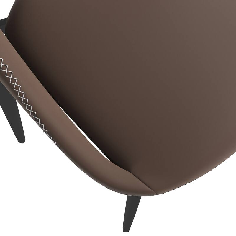Amalfi Mid-Century Modern Upholstered Dining Chair - Open Back Side Chair with Metal Legs for Kitchen, Dining Room & Living Room