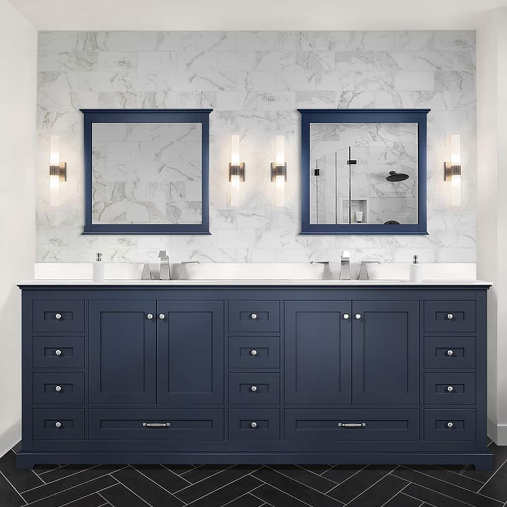 Dukes 84 in. W x 22 in. D White Double Bath Vanity and Cultured Marble Top