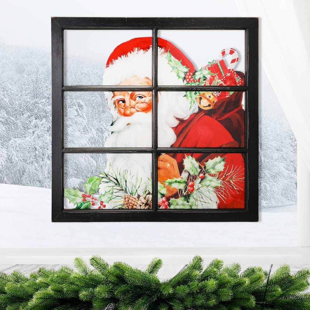 26"X26" Acrylic Santa Peeking In Window